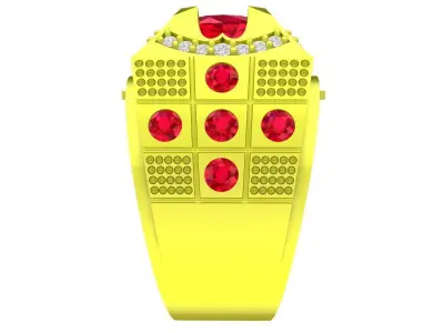 A4790 Korean Diamond Men Ring 3D Model 3D print model