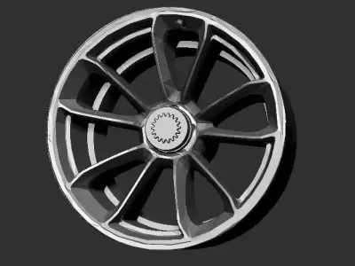 Porsche 911 GT3 RS 997 OEM Rims 3D Print Ready 3D print model