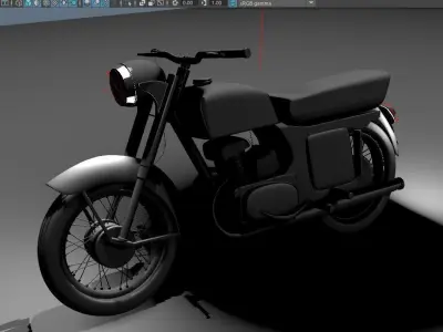 moto 1 motorcycle in fog 3D model