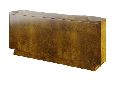Art Deco Burl Wood Sideboard  High-Quality Furniture 3D Model 3D model