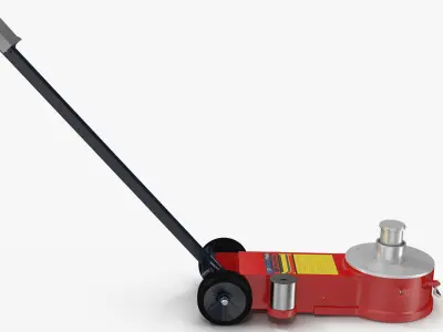 Floor Jack Red Low-poly 3D model