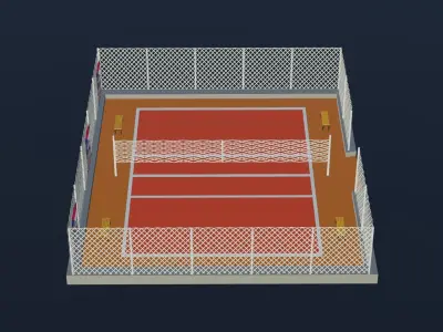 Volleyball Stadium - USA Low-poly 3D model
