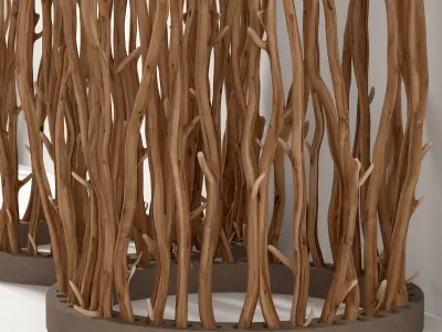 Branch folding screen Ring decor n1 3D model