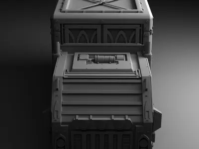 Sci-Fi Truck Low-poly 3D model