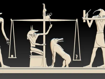 3D Relief of ancient Egyptian Pharaoh for  CNC  3d printing 3D print model