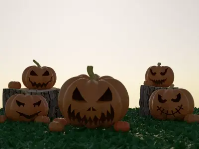 JACK-O-LANTERN MODELS PACK Low-poly 3D model