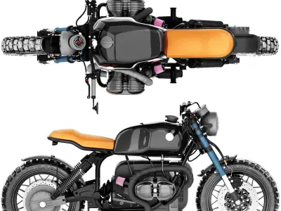 Black Motorcycle 3D model by proart10