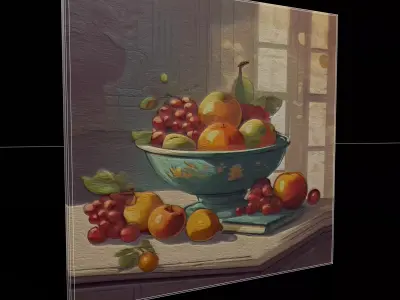 Fruit Bowl One Painting  Low-poly 3D model