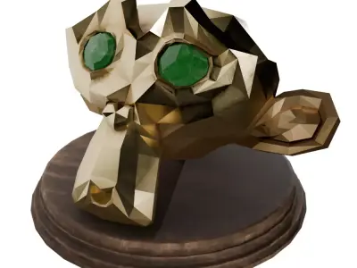 1k Golden Suzanne Head Free 3D model