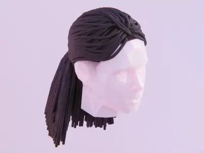 Long Ponytail Dreadlocks Hairstyle Low-poly 3D model
