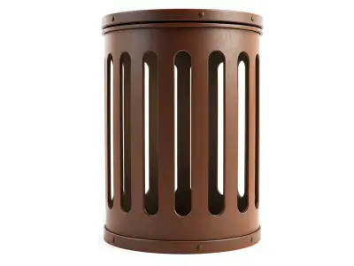 Urban Metal Trash Can Model Pack Low-poly 3D model