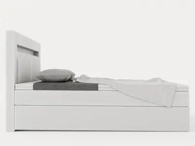 Modena Bed Package 180x200 Co Storage Led Headboard White Low-poly 3D model
