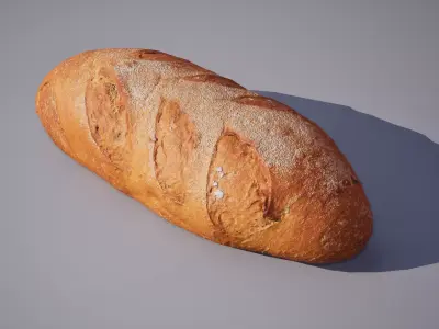 Rye Bread 5K triangles 4K PBR textures Low-poly 3D model