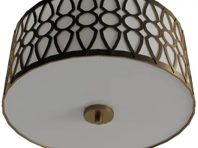 Aaru Fabric semi flush mount 3D model