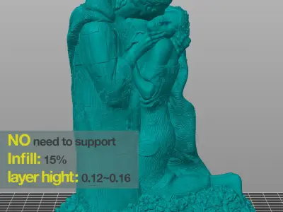 Klimt The kiss  3d printable stl 3D print model