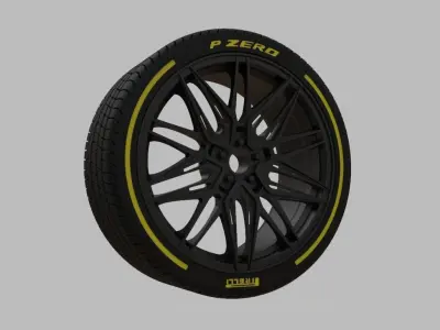 Miniature Vossen HF-7 Rim and Tire - 3D Print - No Textures 3D print model