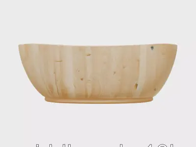 Oval Wooden Bathtub Handcrafted Design Model Pack Low-poly 3D model