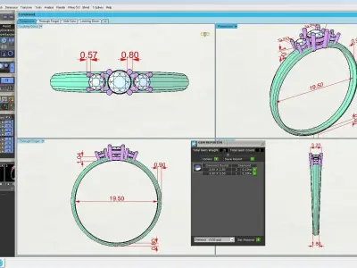 rings with gems for 3d printing 3D print model