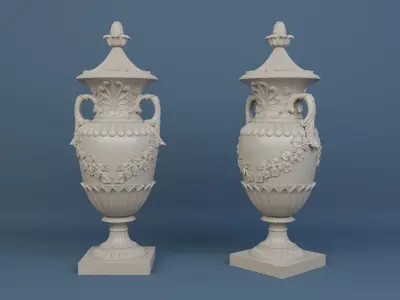Urn with classical decoration  3D model