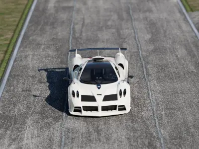 Race Track Automotive 3D Scene  3D Blender File 3D model