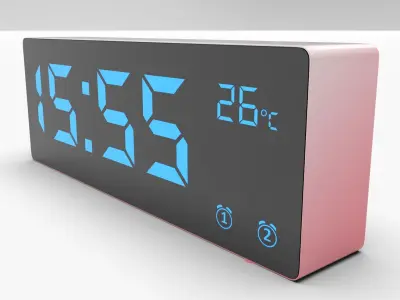 CLOCK REDWHITE BLUE Low-poly 3D model