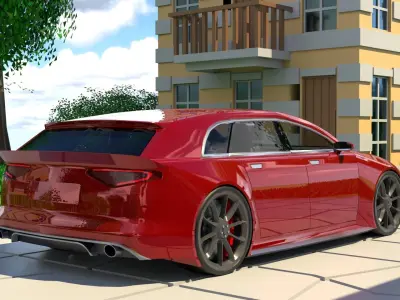 Generic Small 4 Door Hatchback With Sport Package Low-poly 3D model