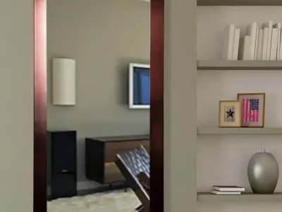 Rectangle Manufactured Wood Wall Mirror Free 3D model