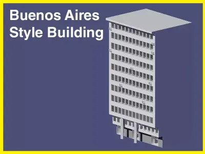 Buenos Aires Style Building 5 3D model