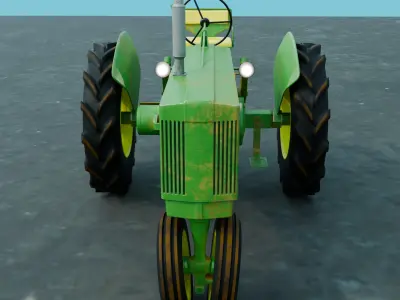 Old John Deere 520 Tractor 3D model