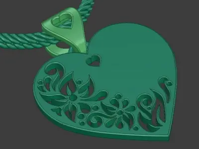 3D print model heart pendant  3D print model