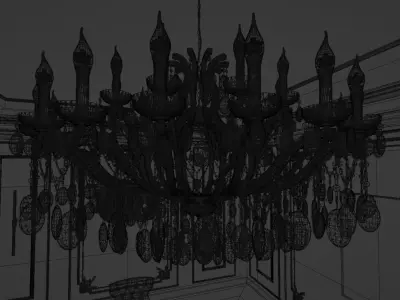 Neoclassic Interior Hall Low-poly 3D model