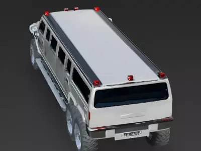 Massive 6x6 SUV Limousine 3D Model Low-poly 3D model