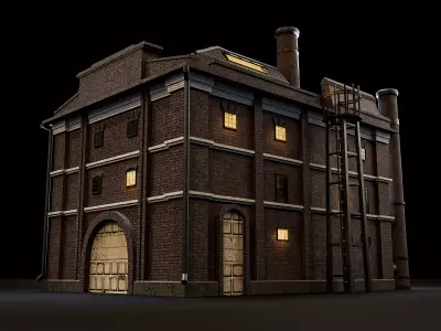 OLD FACTORY BUILDING Low-poly 3D model