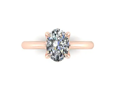 Solitaire Diamond Wedding Ring R2 3D print model