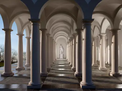 Arched Vaulted Gallery 3D model