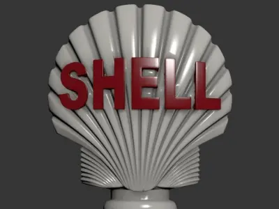 Shell 3D Logo Low-poly 3D model