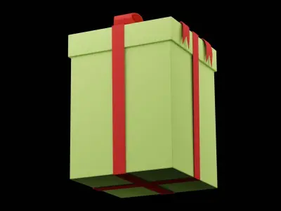 Christmas Gift Box Low-poly 3D model