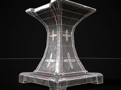 Ornamented Tool Makers Anvil Low-poly 3D model