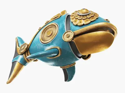 Steampunk Fish Figurine 3D model