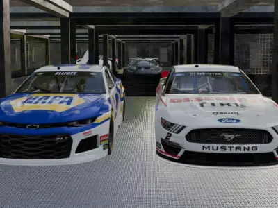 Car Showroom and cars Low-poly 3D model