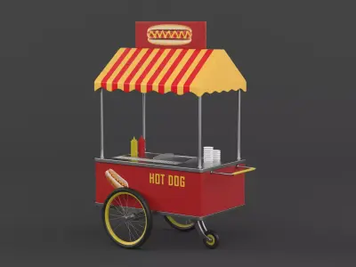 Hot Dog Cart 3D model