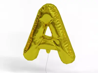 Balloons gold foil balloon letter 3D model