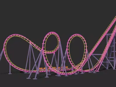 Boomerang Roller Coaster 3D model