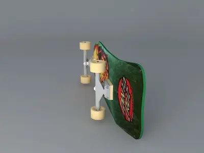 1989 Santa Cruz Street Creep team deck skateboard Free 3D model