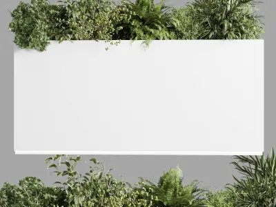 plastic box plants on stand - set indoor plant 389 Low-poly 3D model