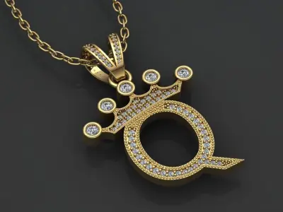 Q letter pendant 3D print model