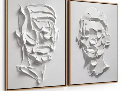 Plaster Two Frame 28 Low-poly 3D model