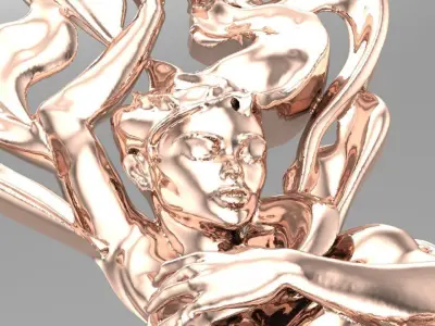 Lady on fire 3D print model