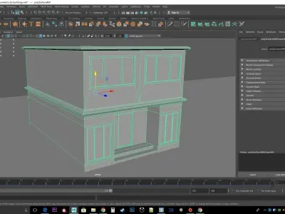 building model 2 low poly Low-poly 3D model
