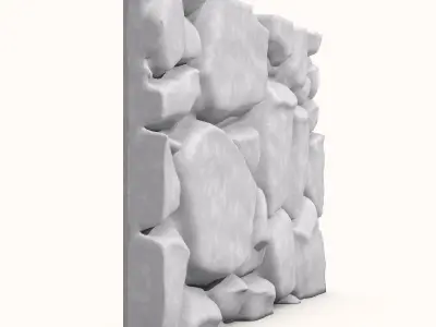 Primitive Rock Retaining Wall 3D model